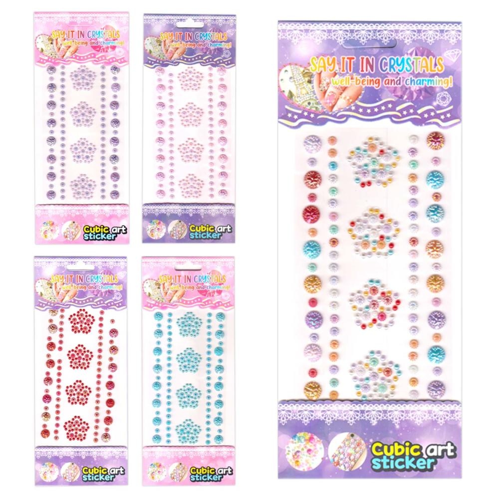 Наклейки объёмные "узор" 9х15см стразы