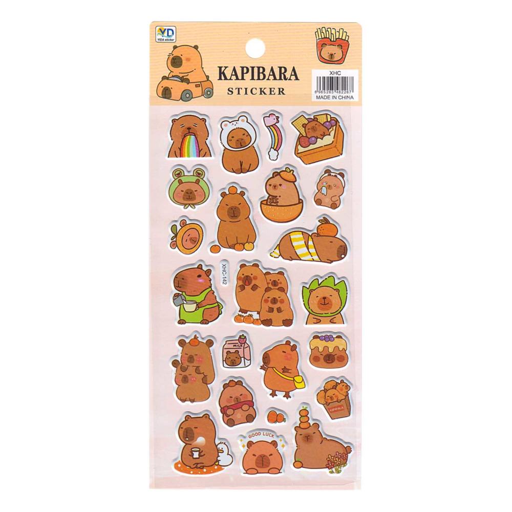 Наклейки объёмные "капибарка-4" 9,5х22см