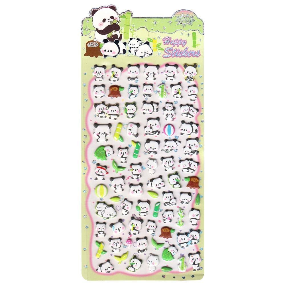 Наклейки объёмные "панда-3" 10х21см