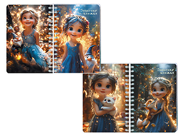 Блокнот а6 гребень 80л. кл. "сказочные девочки" (апплика) перевёртыш,асс-т