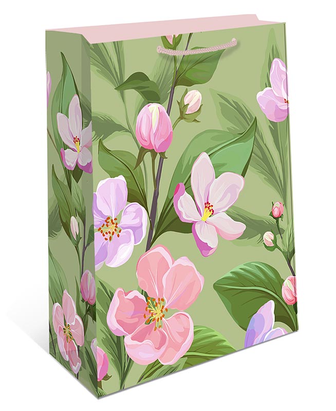 Пакет подарочный "цветы" (18х22х10см)
