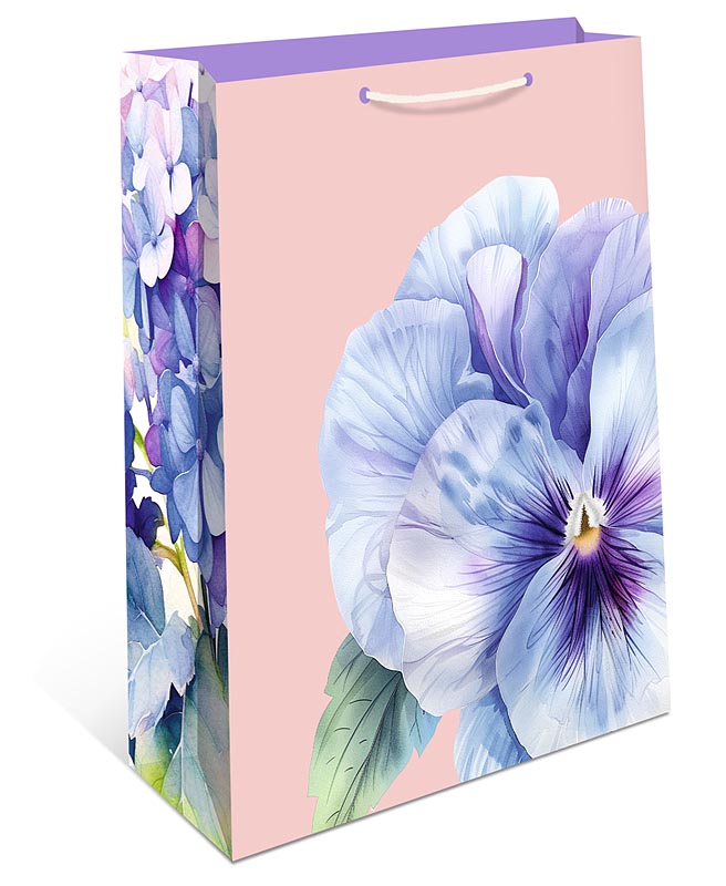 Пакет подарочный "анютины глазки" (18х22х10см)