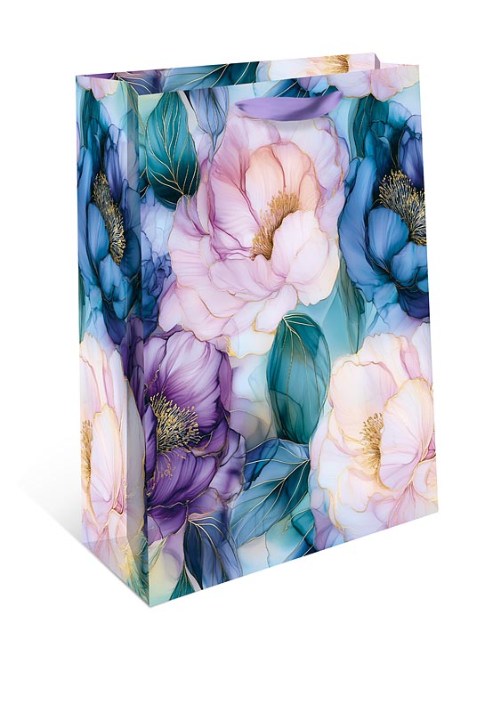 Пакет подарочный "цветы" (18х22х10см)
