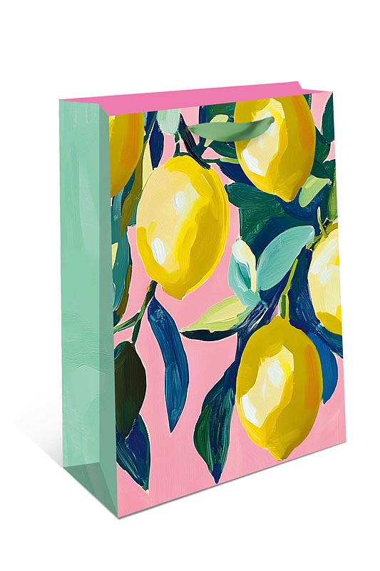 Пакет подарочный "лимоны" (18х22х10см)