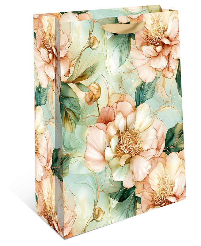 Пакет подарочный "цветы" (26х32х12см)