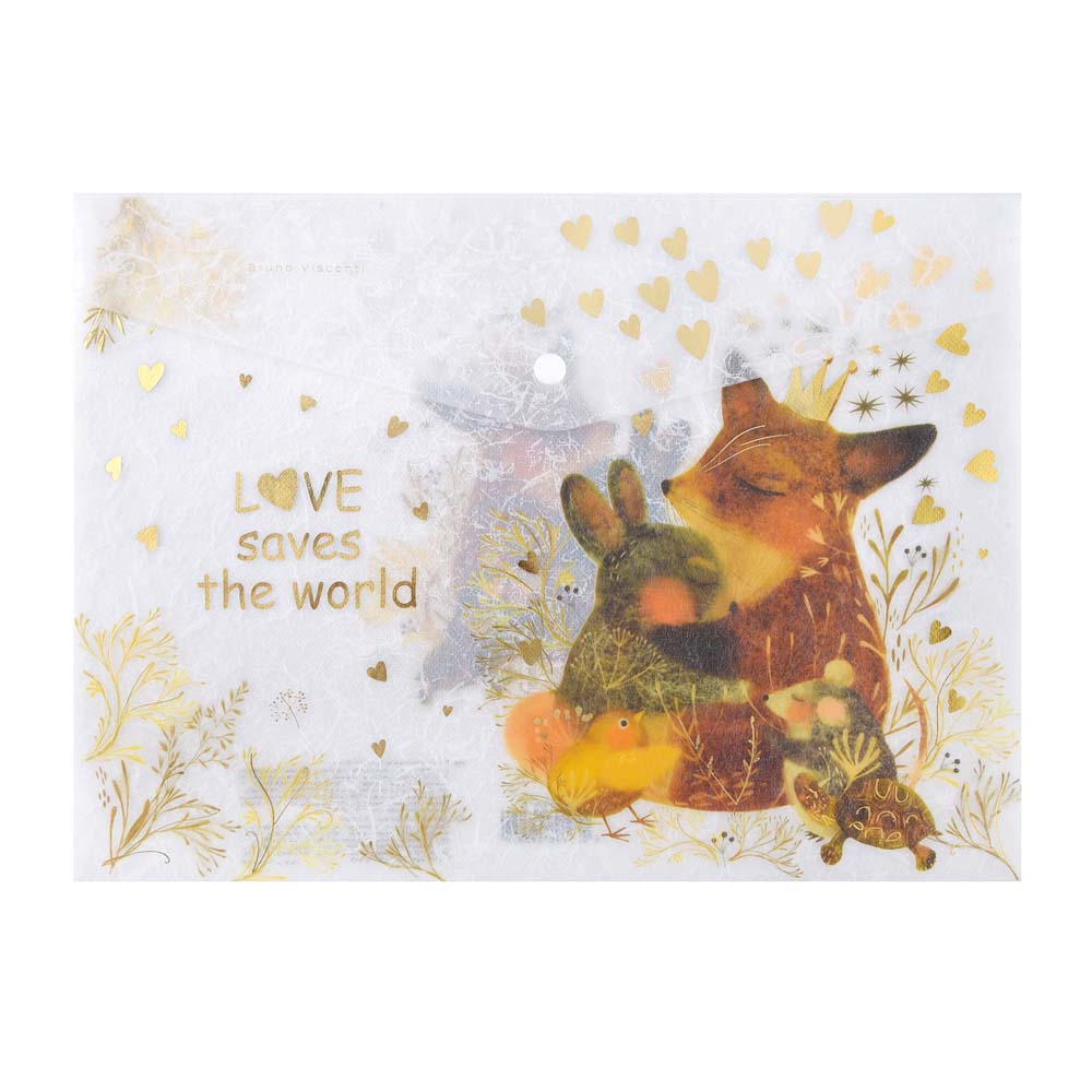 Папка-конверт с кнопк. а4 180мкм bruno visconti "love me. любовь, как она есть" с рис.