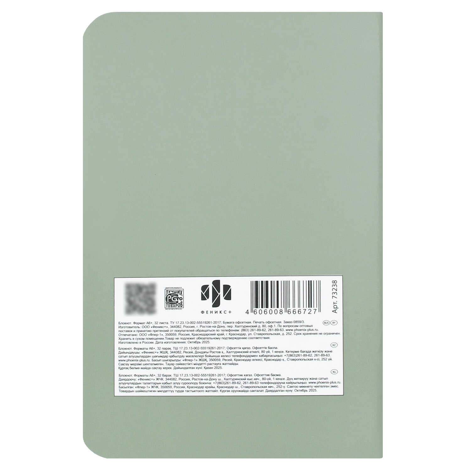 Блокнот а6+ скрепка 32л. "делаю, как чувствую" (феникс+)