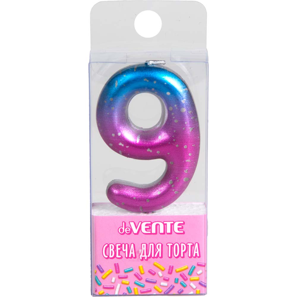 Свеча для торта цифра "9" degrade"