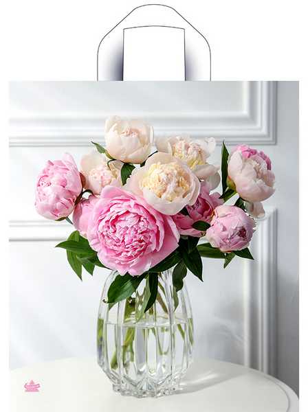 Пакет универсальный 40х36см "роскошные пионы" петл.ручка