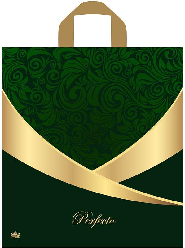 Пакет универсальный 40х37см "перфекто малахит" петл.ручка