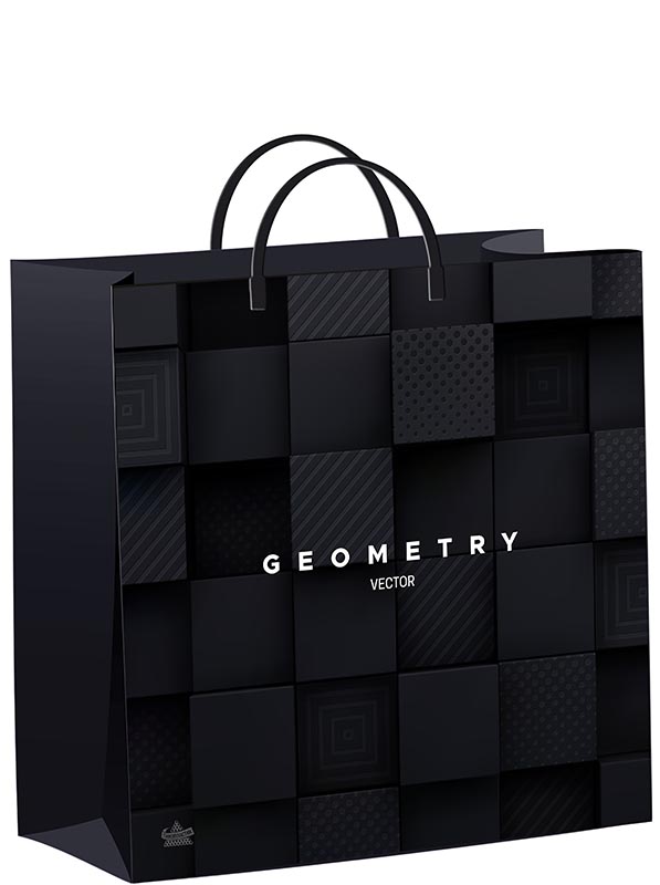 Пакет подарочный "вектор геометрии" (30х30х14см) мяг.пластик,пл.ручка