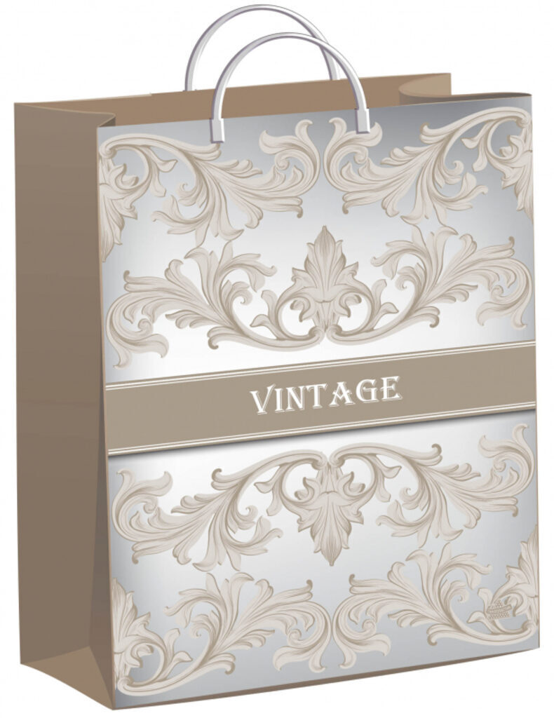 Пакет подарочный "винтажный" (40х30х14см) мяг.пластик,пл.ручка