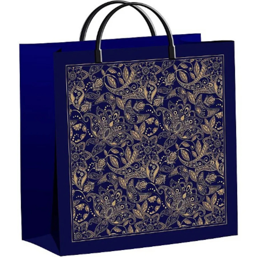 Пакет подарочный "подарочный узор" (30х30х14см) мяг.пластик,пл.ручка