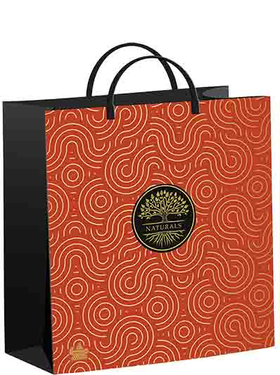 Пакет подарочный "естественный стиль" (26х24х14см) мяг.пластик,пл.ручка