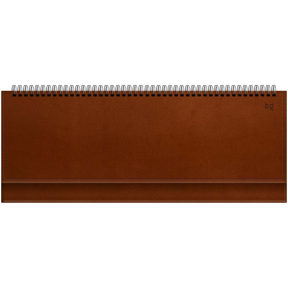 Еженедельник недатир. гребень 130х330мм bg "winner. brown" коричневый кож.зам.