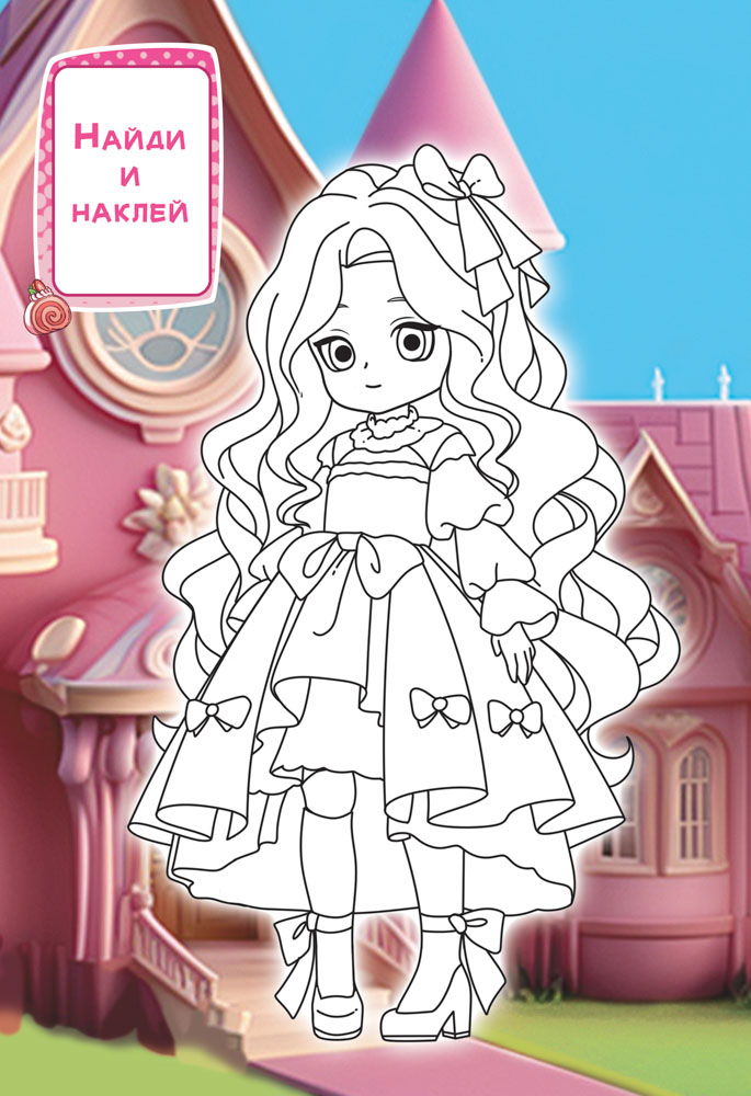 Раскраска "милые куклы" с наклейками а5