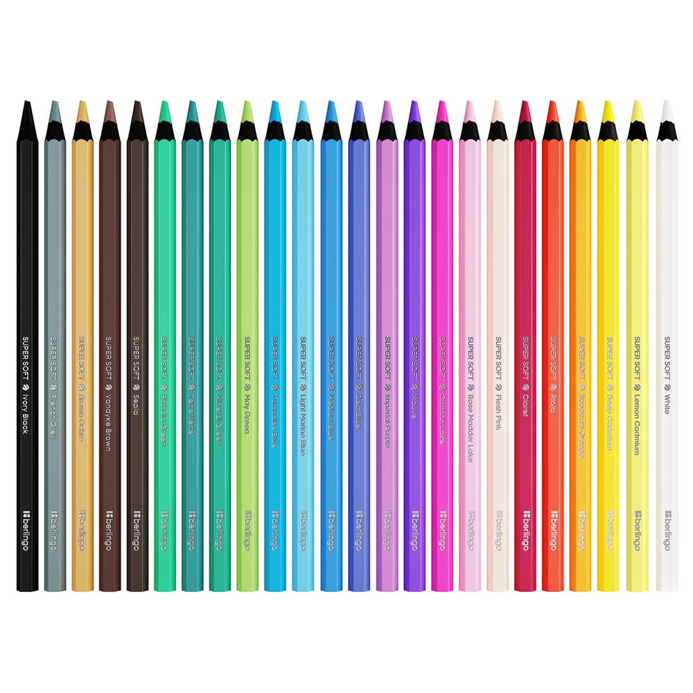 Карандаши цветные berlingo "supersoft. blackwood" 24цв черное дерево