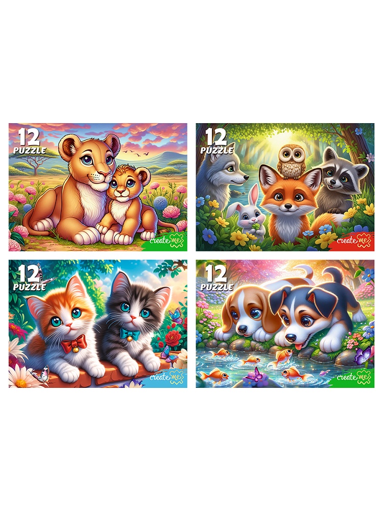 Пазлы 12 дет. "красивые пазлы" (рыжий кот) асс-т