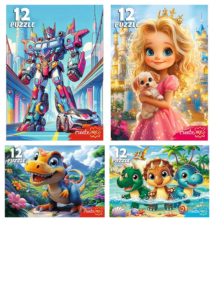 Пазлы 12 дет. "красивые пазлы" (рыжий кот) асс-т