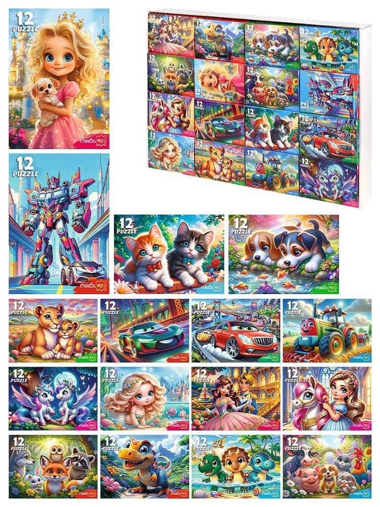 пазлы 12 дет. "красивые пазлы" (рыжий кот) асс-т Пазлы 12 дет. "красивые пазлы" (рыжий кот) асс-т