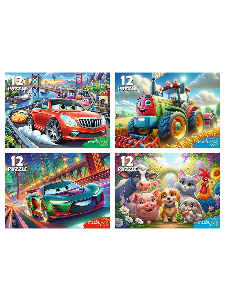 Пазлы 12 дет. "красивые пазлы" (рыжий кот) асс-т