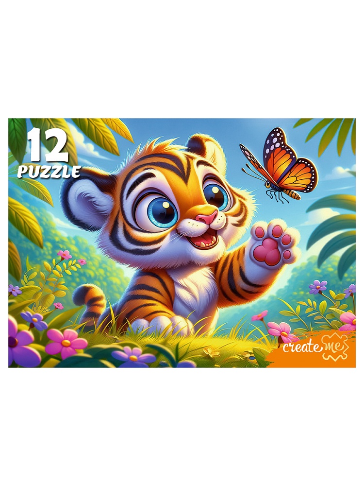 Пазлы 12 дет. "дикие кошки" (рыжий кот) асс-т