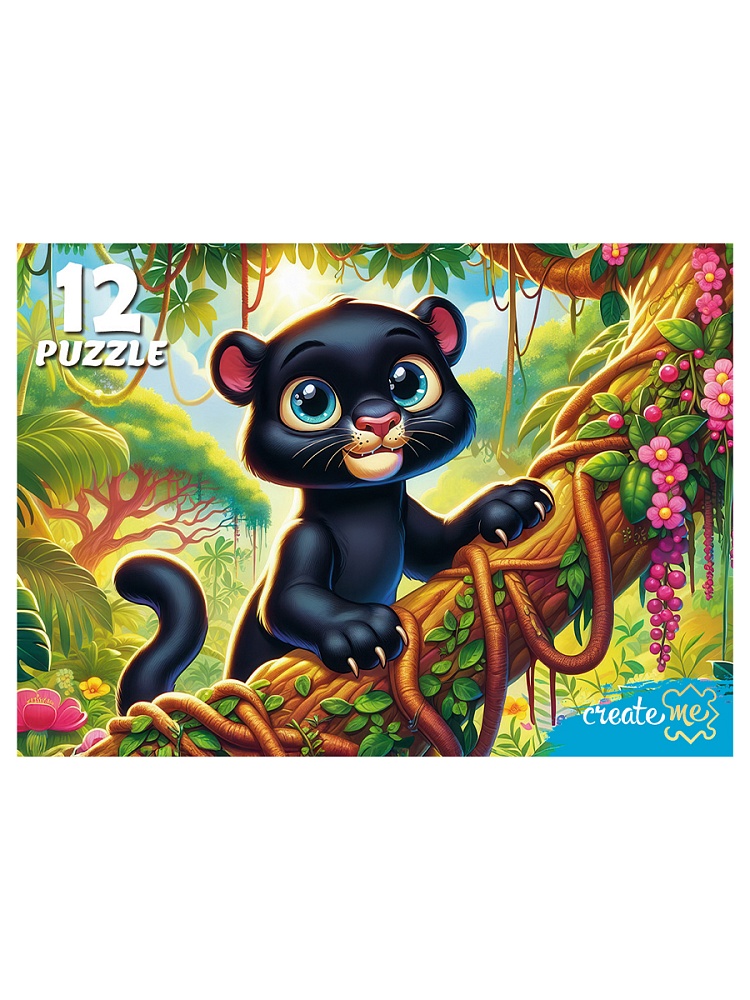 Пазлы 12 дет. "дикие кошки" (рыжий кот) асс-т