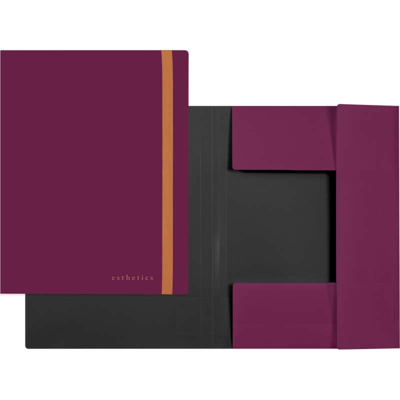 Папка пласт. на резинке а4 600мкм devente "esthetics" бургунди