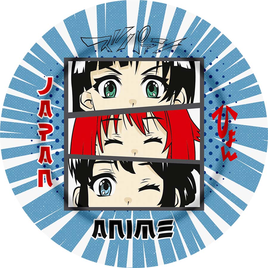Тарелка бумажн. "аниме" набор 10шт 18см