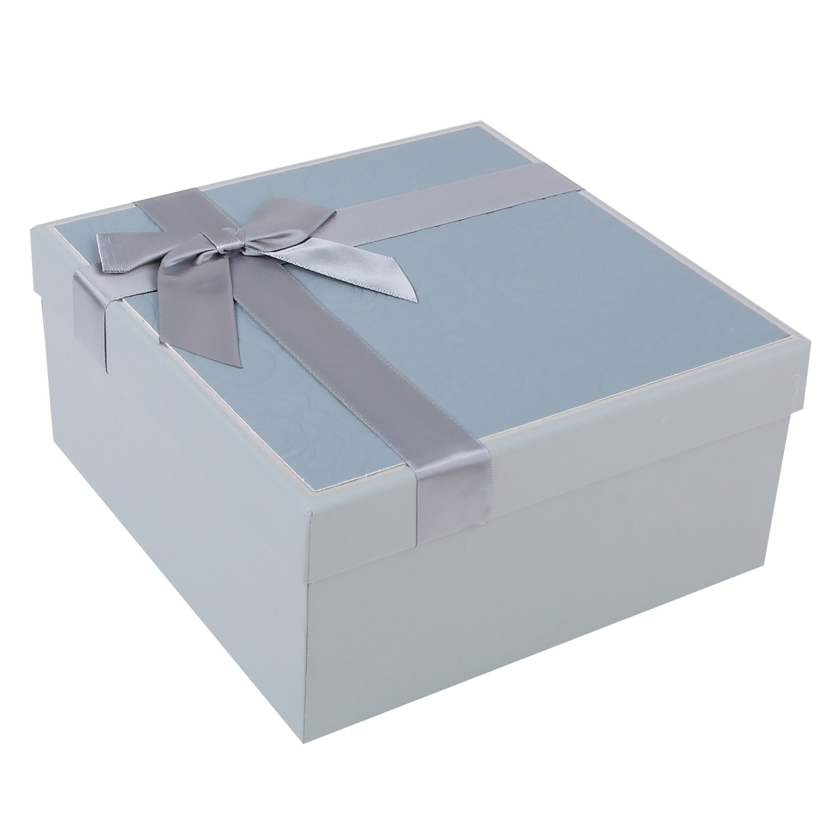 Коробка подарочная 15,5х15,5х6,5см "rose" серо-голубая