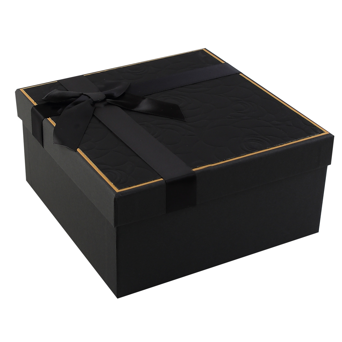 Коробка подарочная 17,5х17,5х8см "ромб" чёрная