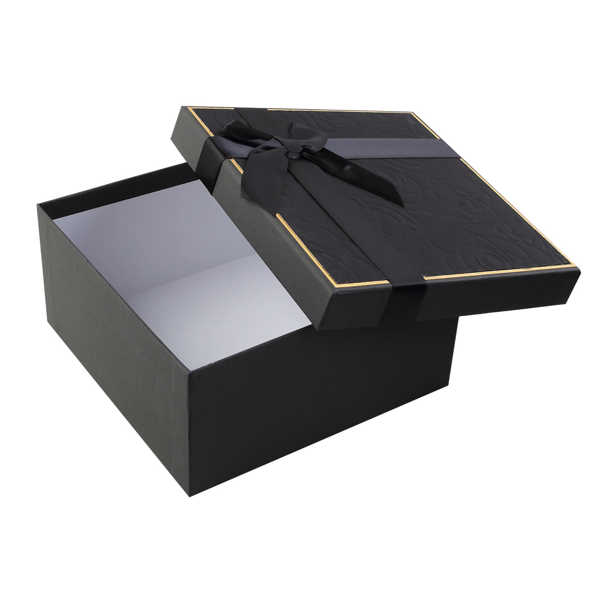 Коробка подарочная 15,5х15,5х6,5см "ромб" чёрная