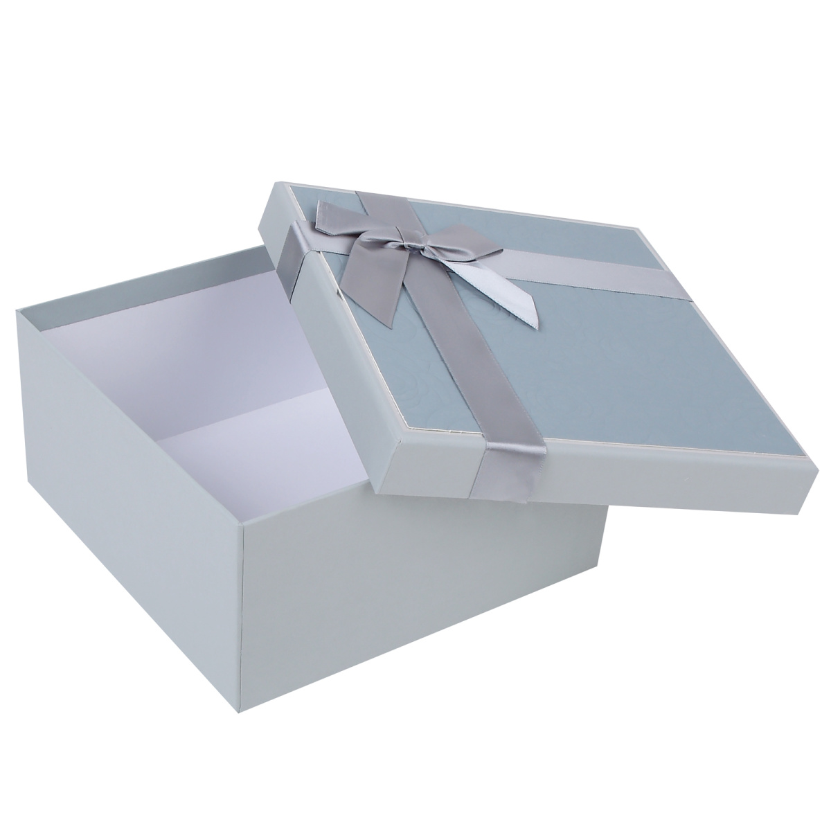 Коробка подарочная 19,5х19,5х9,5см "rose" серо-голубая