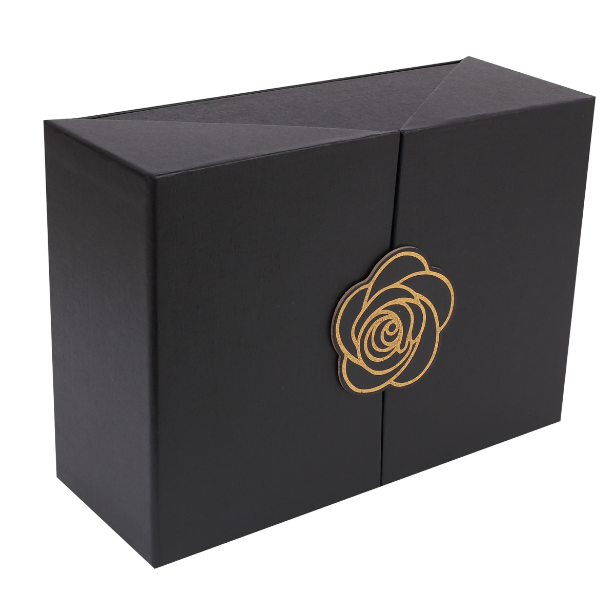 Коробка подарочная 29х21х11см "flower" чёрная на магните