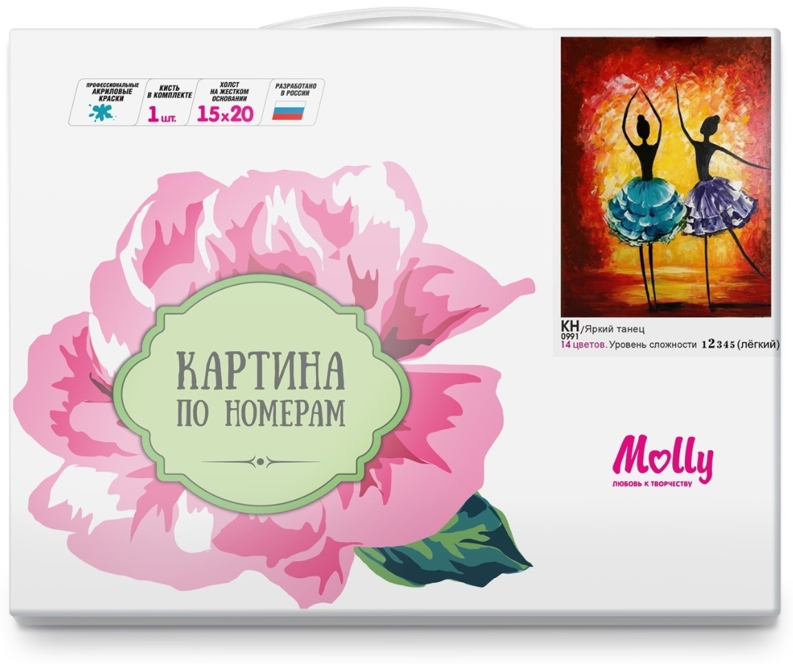 Набор д/творч. картина по номерам 15х20см "яркий танец"