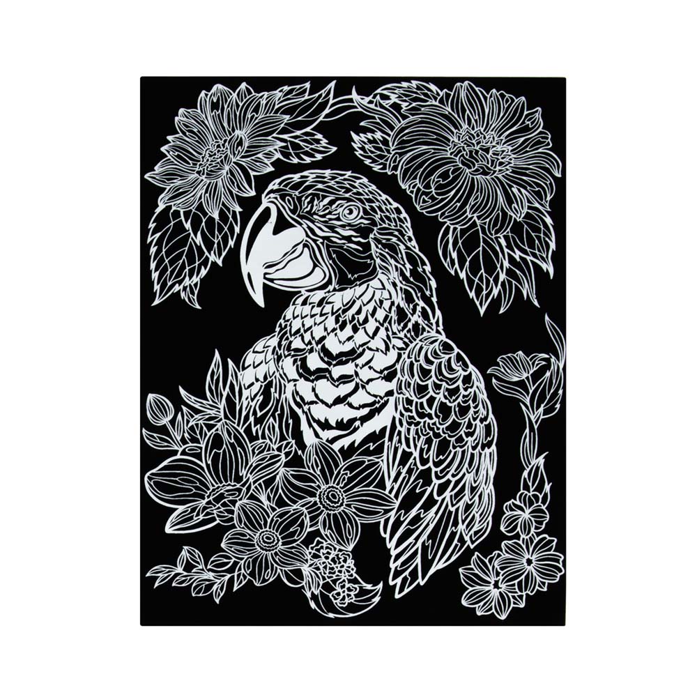 Набор д/творч. гравюра "попугай в цветах" 20х25,5см