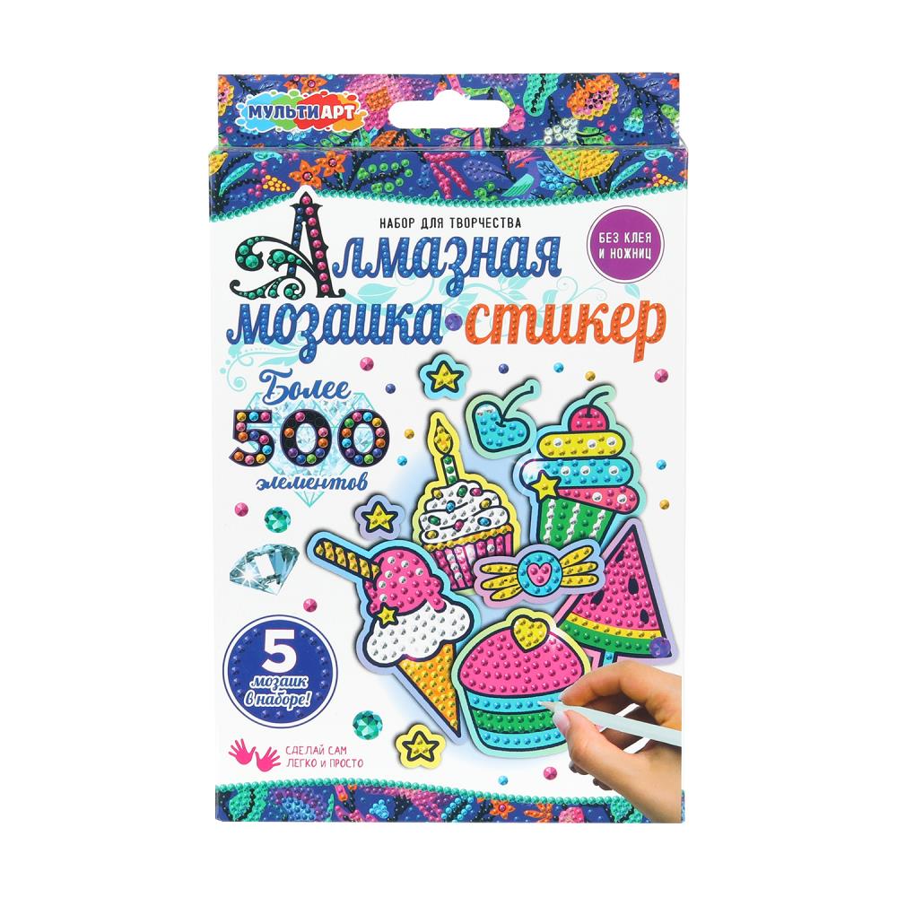 Набор д/творч. алмазная мозаика стикер "пироженки" (мульти арт)