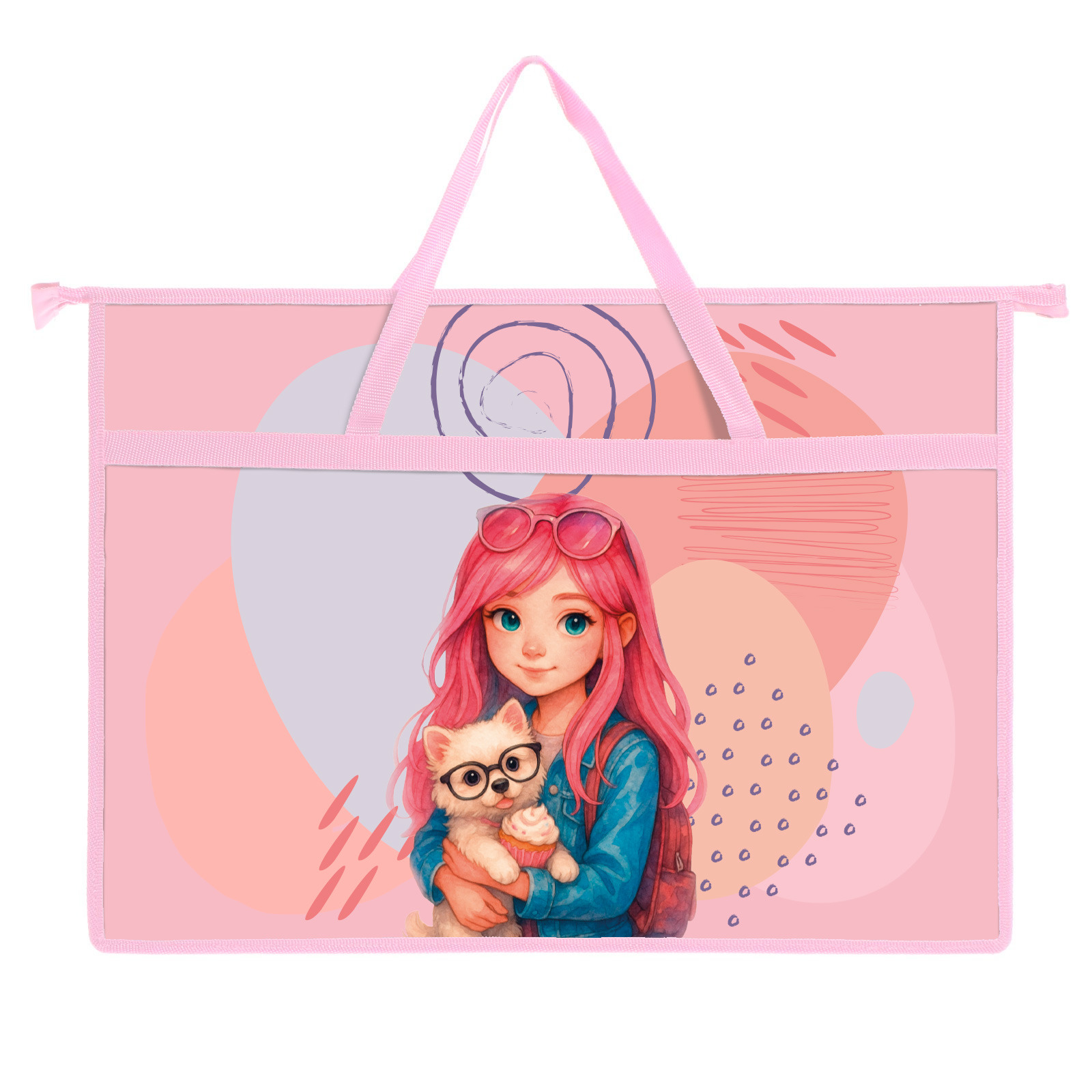 Папка-портфель для чертежей пчёлка "милая девочка" а3 пластик