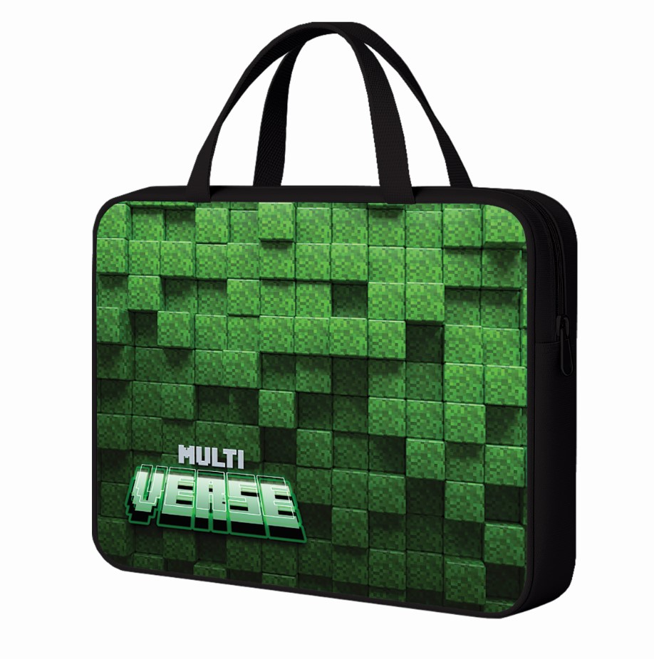 Папка текстиль с ручками а4+ пчёлка "паттерн мальчики" 33,5х26х6см на молнии