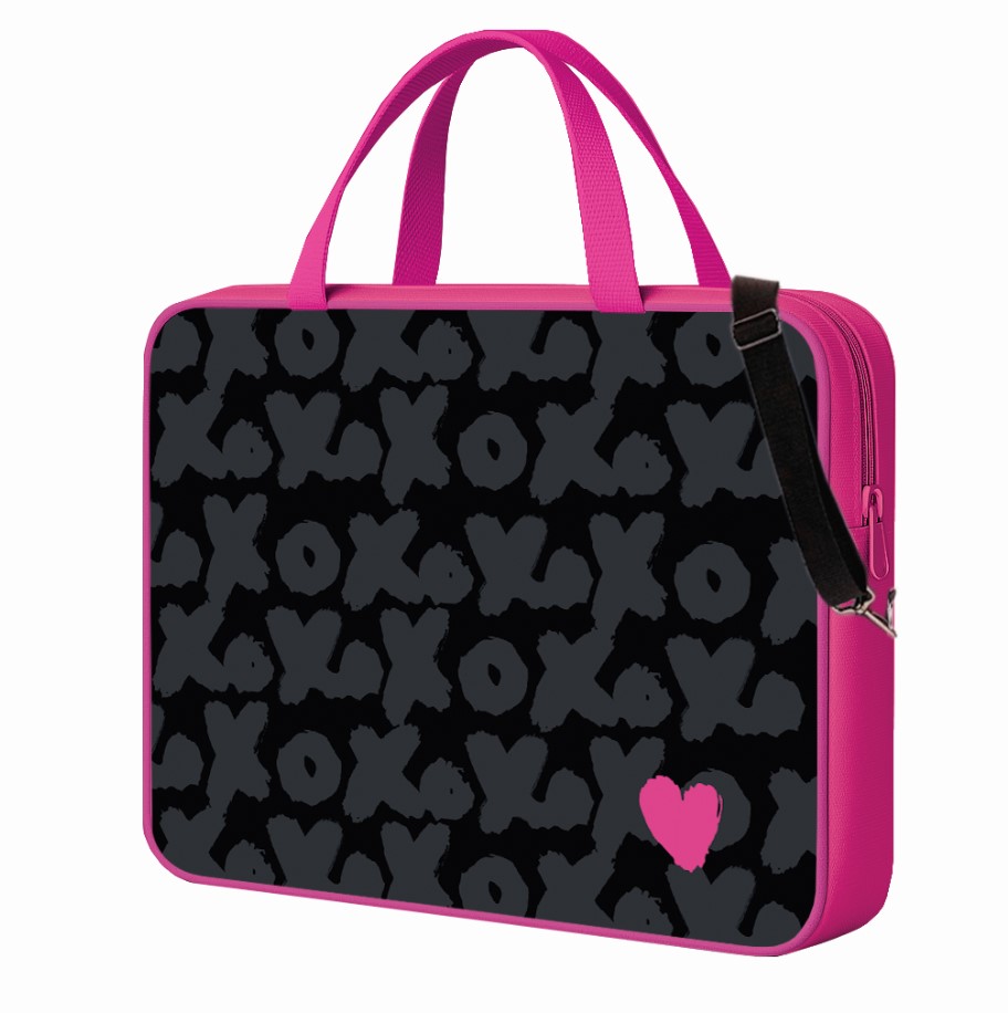 Папка текстиль с ручками а4+ пчёлка "xoxolove" 36х27х6см на молнии+ремень