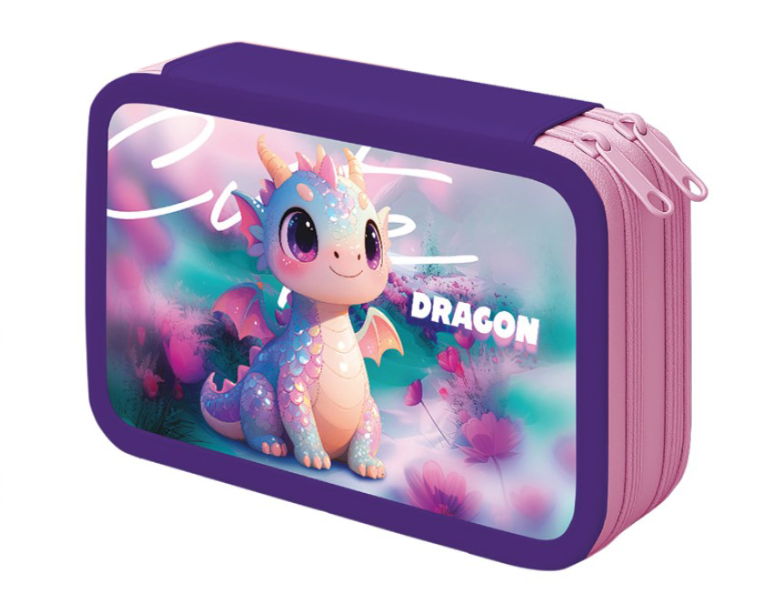 Пенал на 2-х молниях пчёлка "дракон" 205х105мм