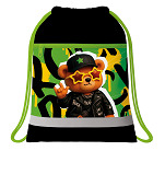 Сумка для обуви пчёлка "крутой медведь" 42х34см с карманом