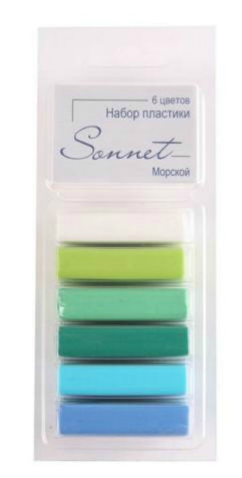 Набор пластики "сонет", "морской", 6 цветов, 120г