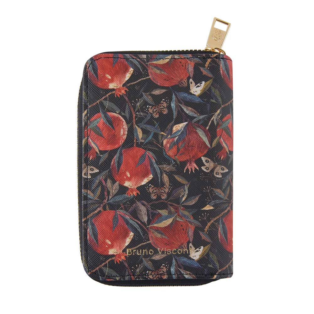 Кошелек жен. bruno visconti "flora. гранат" на молнии кож.зам. 14х2х9см