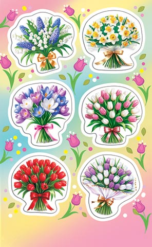 Наклейки "цветы" а6