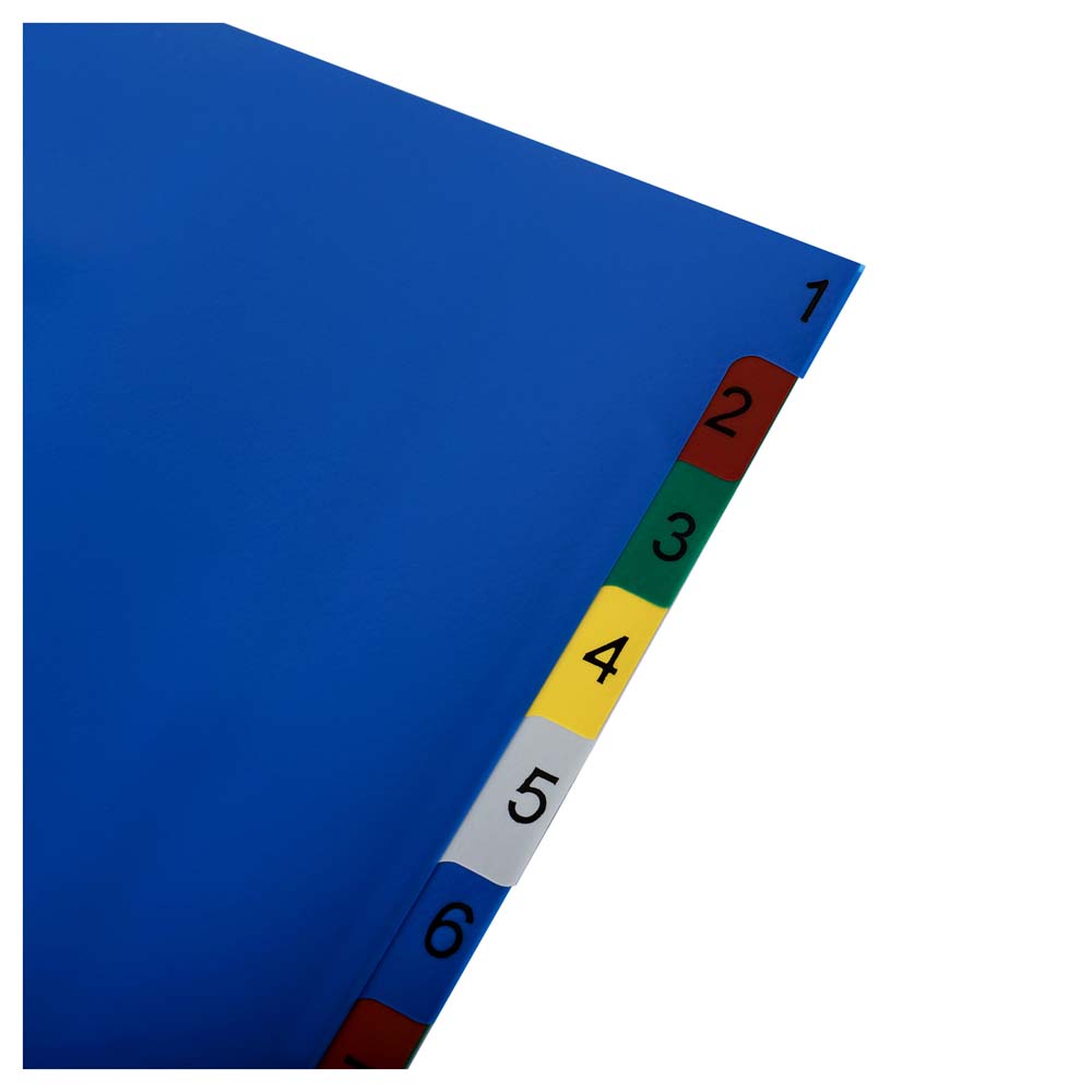 Разделитель цифровой 1-12 а4 пластик цветной