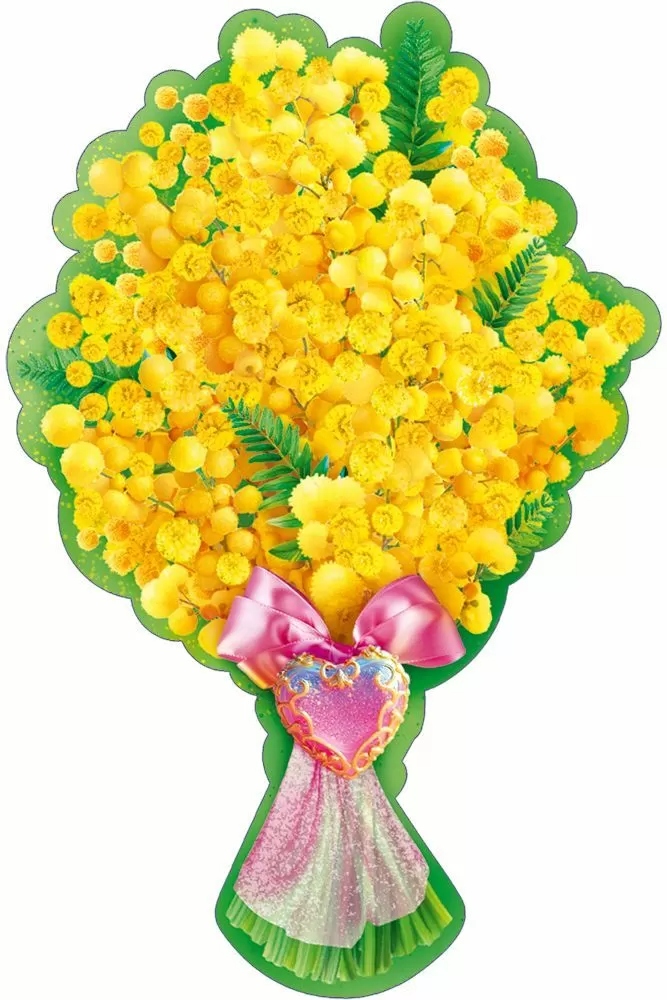 украшение на скотче "букет из мимозы" Украшение на скотче "букет из мимозы"