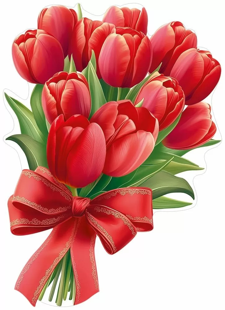 украшение на скотче "букет из тюльпанов" Украшение на скотче "букет из тюльпанов"