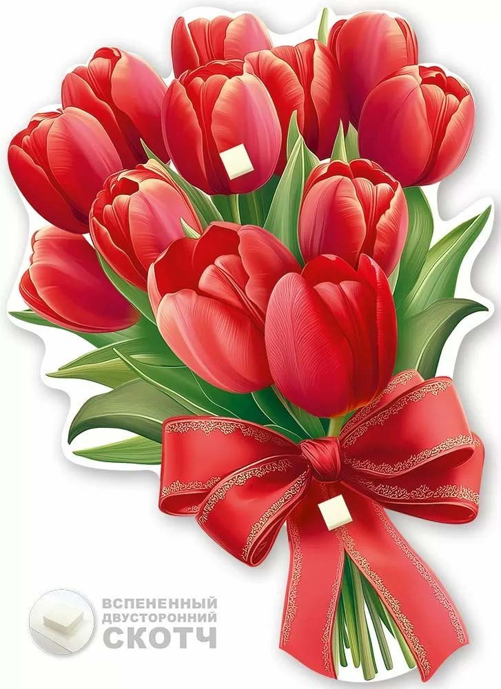 Украшение на скотче "букет из тюльпанов"