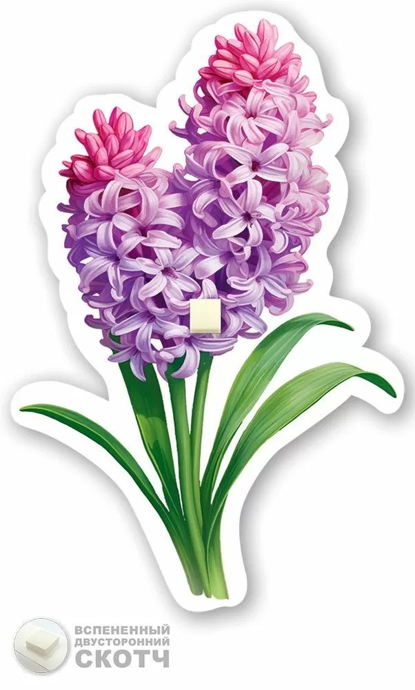 Украшение на скотче "гиацинты сиреневые"